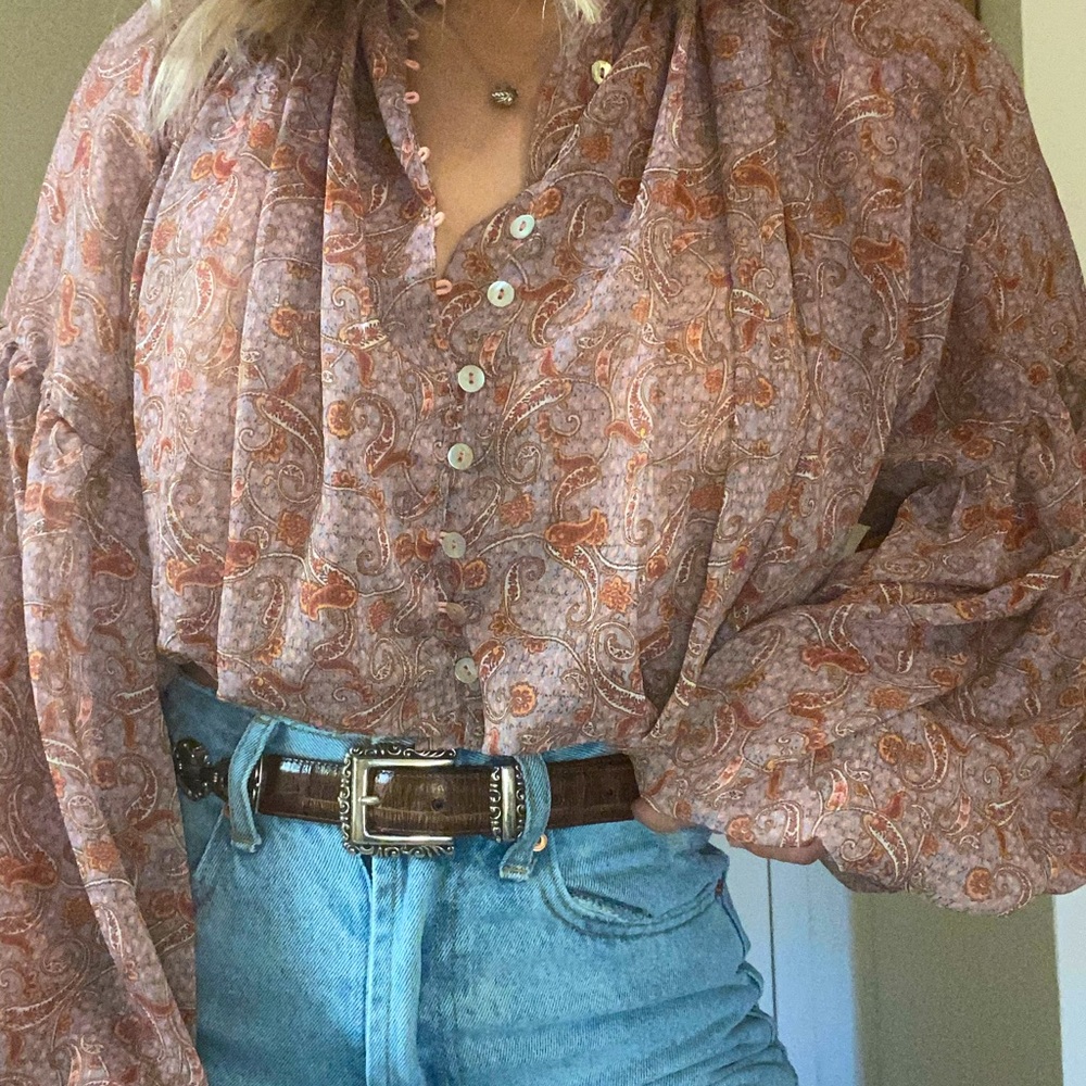 Size Small puff sleeve cropped blouse from SHEIN